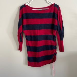 Express red and navy fine knit sweater. Size XS